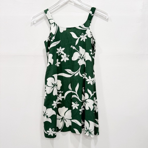 Bishop St Green Hawaiian Print Girls Dress Size 8 Made In Hawaii Rayon - Picture 4 of 4